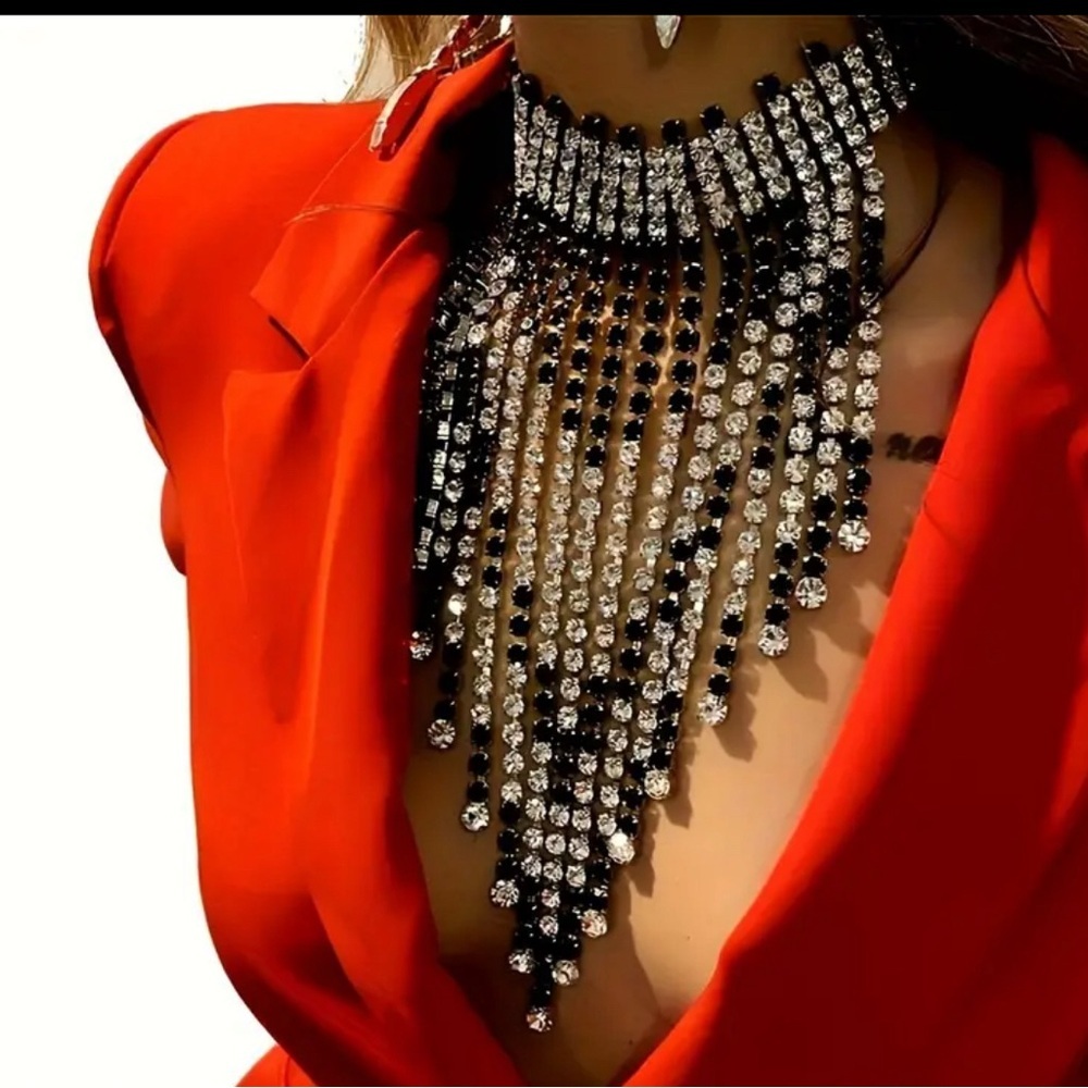 Elegant Black and Silver Necklace